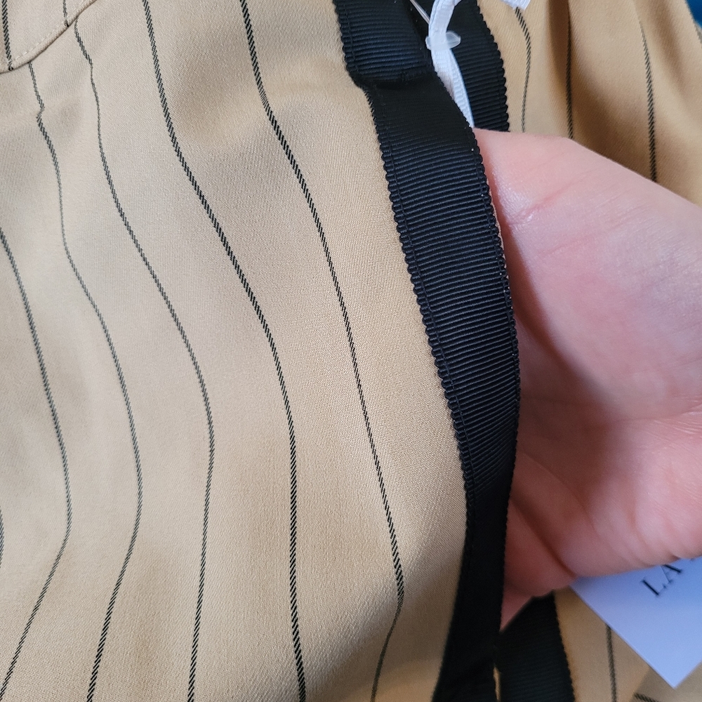 LA LIGNE For Target Tan Side Stripe Wide Leg Trouser Pant Size 1X - Picture 4 of 11